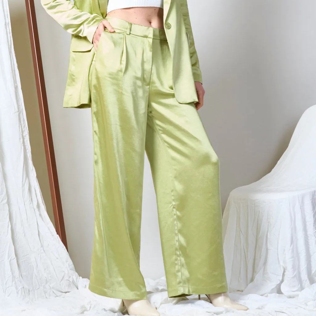 Satin wide leg trousers wholesale