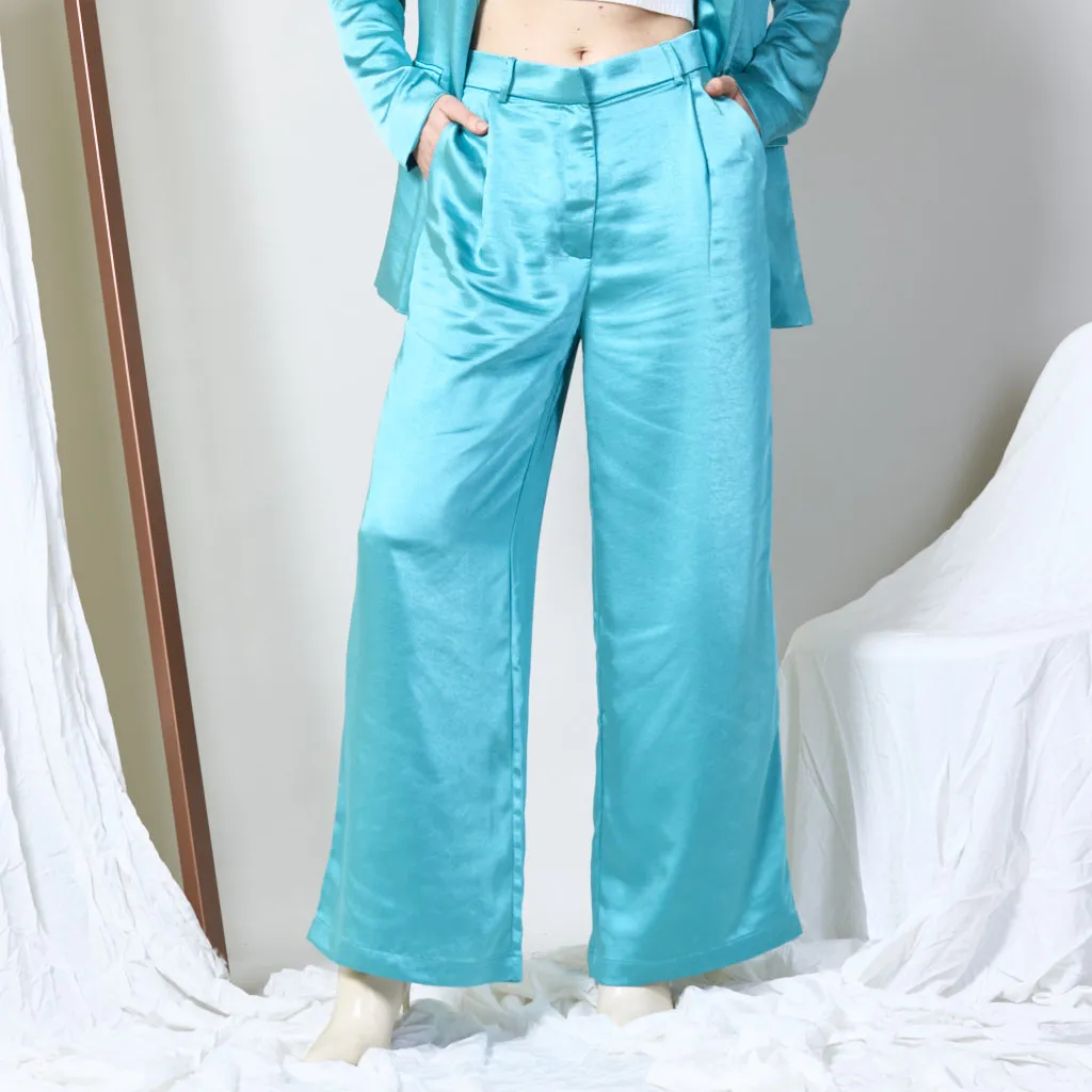 Satin wide leg trousers wholesale