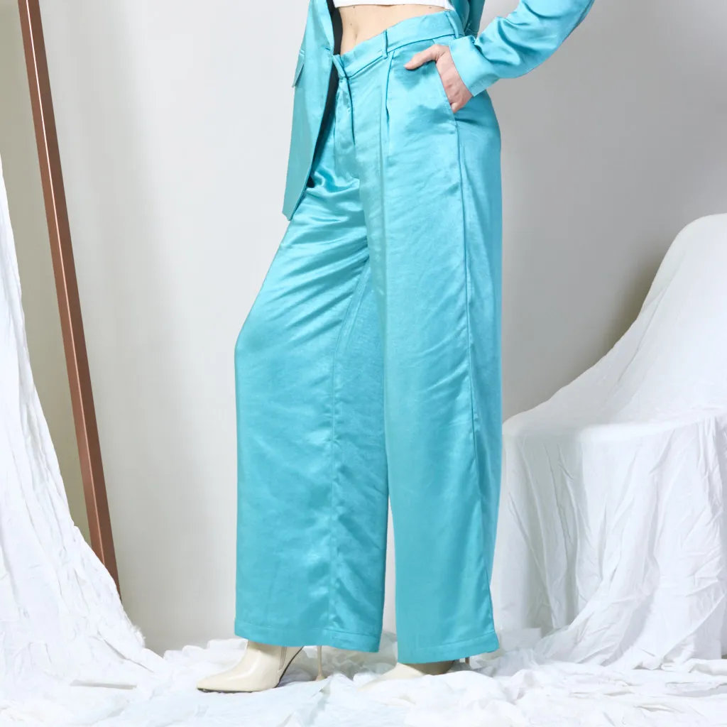 Satin wide leg trousers wholesale