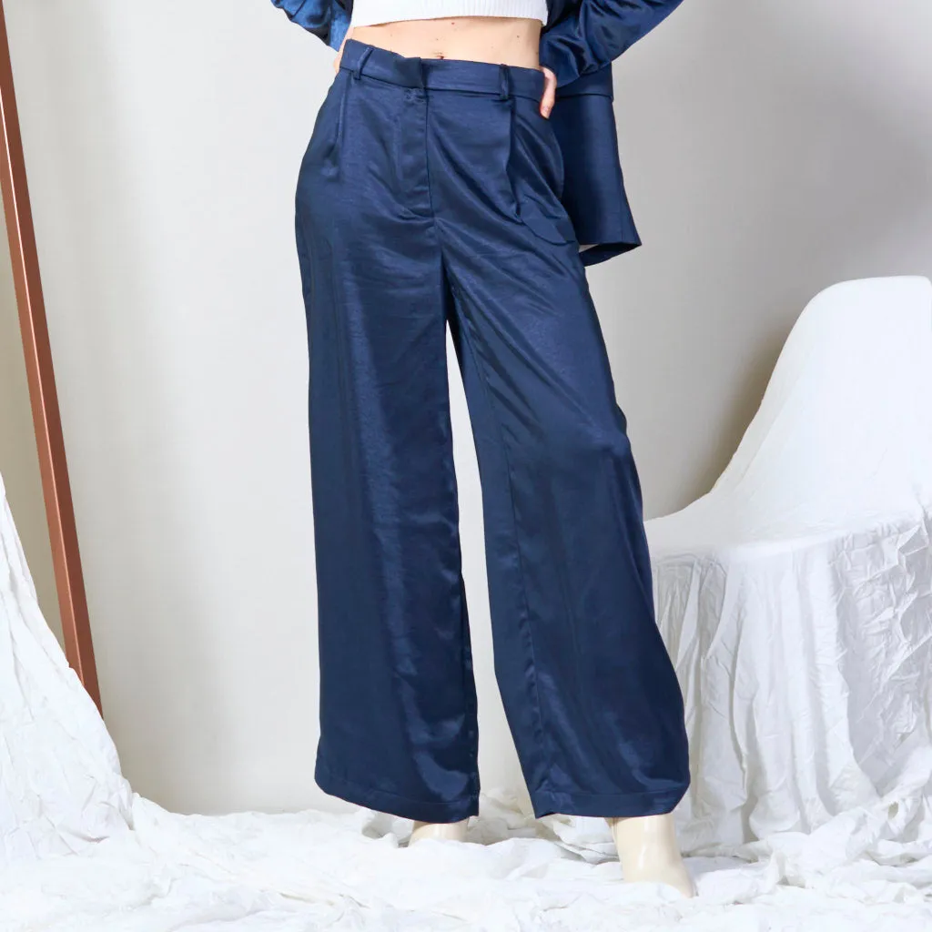 Satin wide leg trousers wholesale