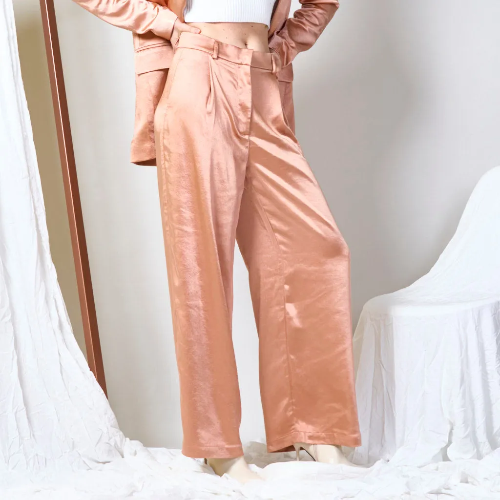 Satin wide leg trousers wholesale