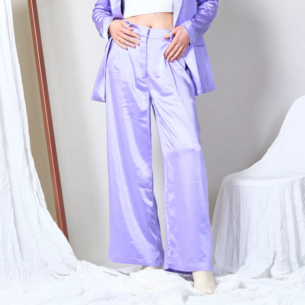 Satin wide leg trousers wholesale