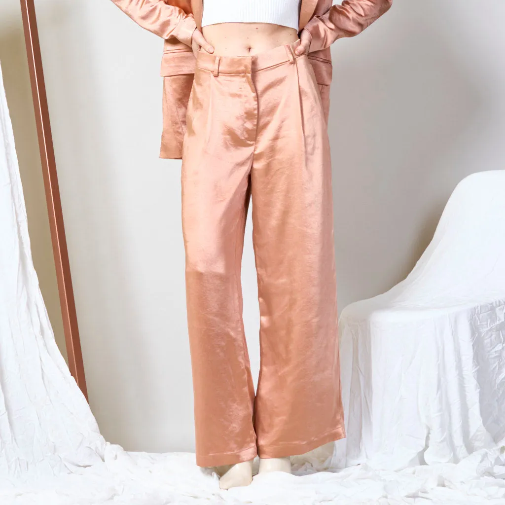 Satin wide leg trousers wholesale