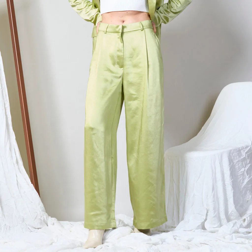 Satin wide leg trousers wholesale