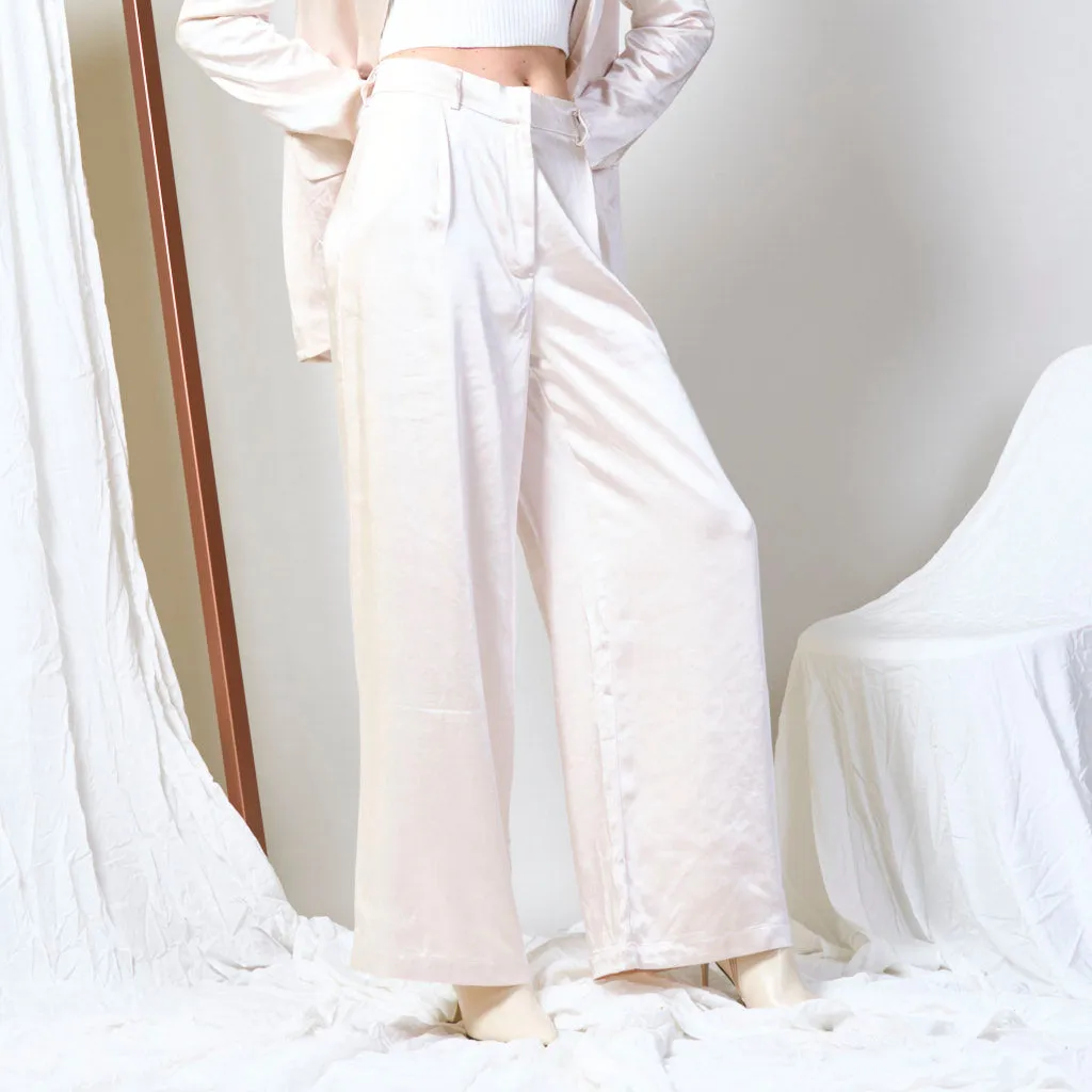 Satin wide leg trousers wholesale