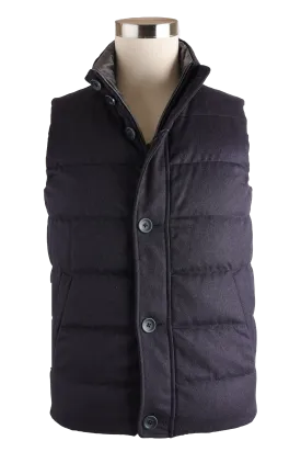 Silk-Cashmere Reversible Water Repellent Down Vest