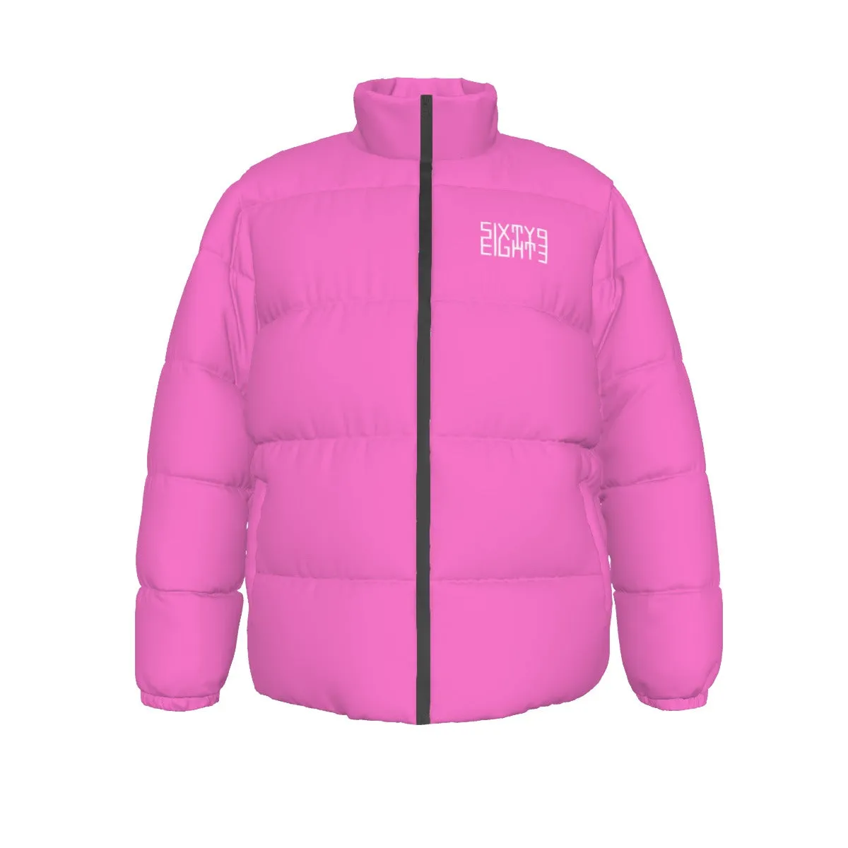 Sixty Eight 93 Logo White Pink Unisex Puffer Jacket