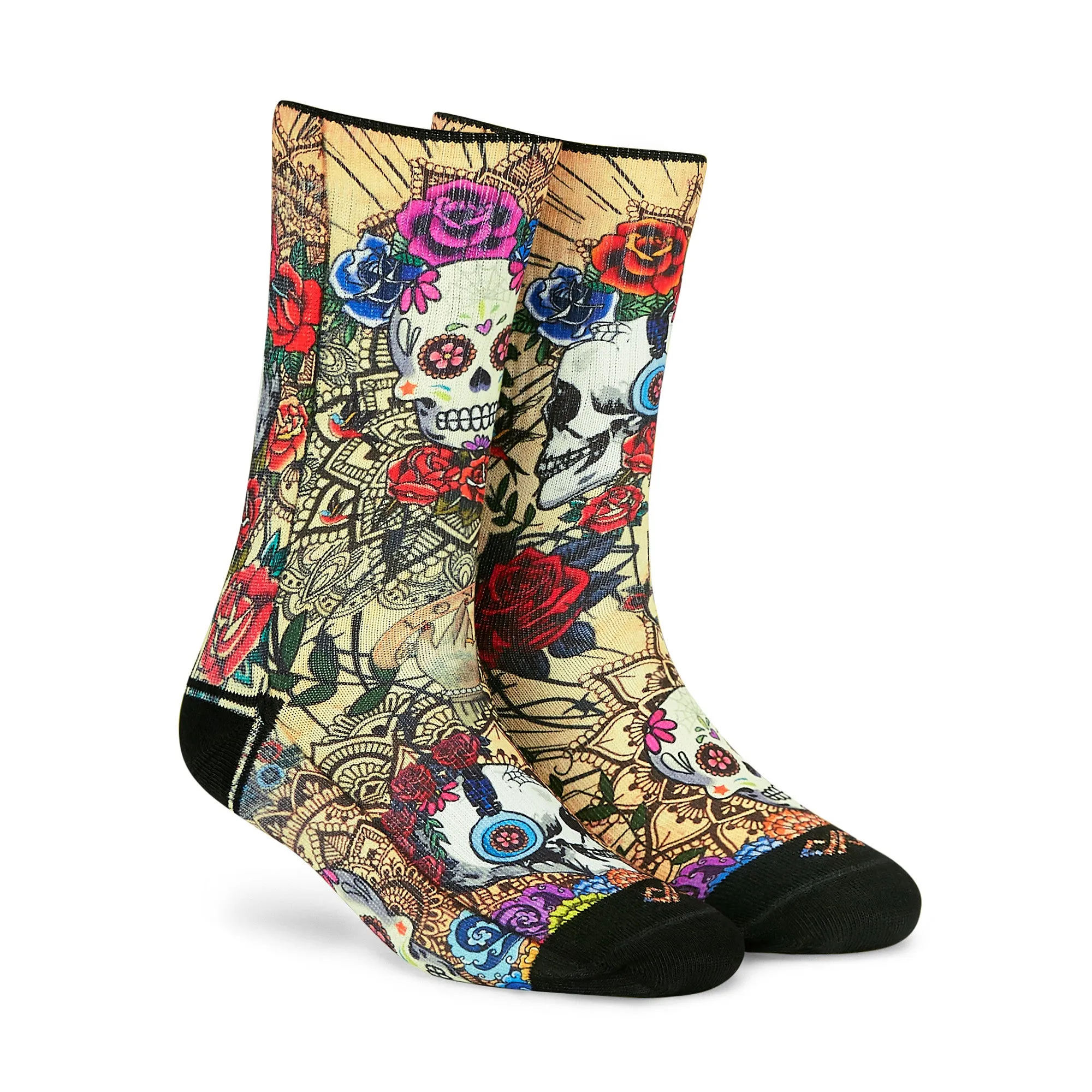 Skulls & Roses Unisex Crew Length Socks