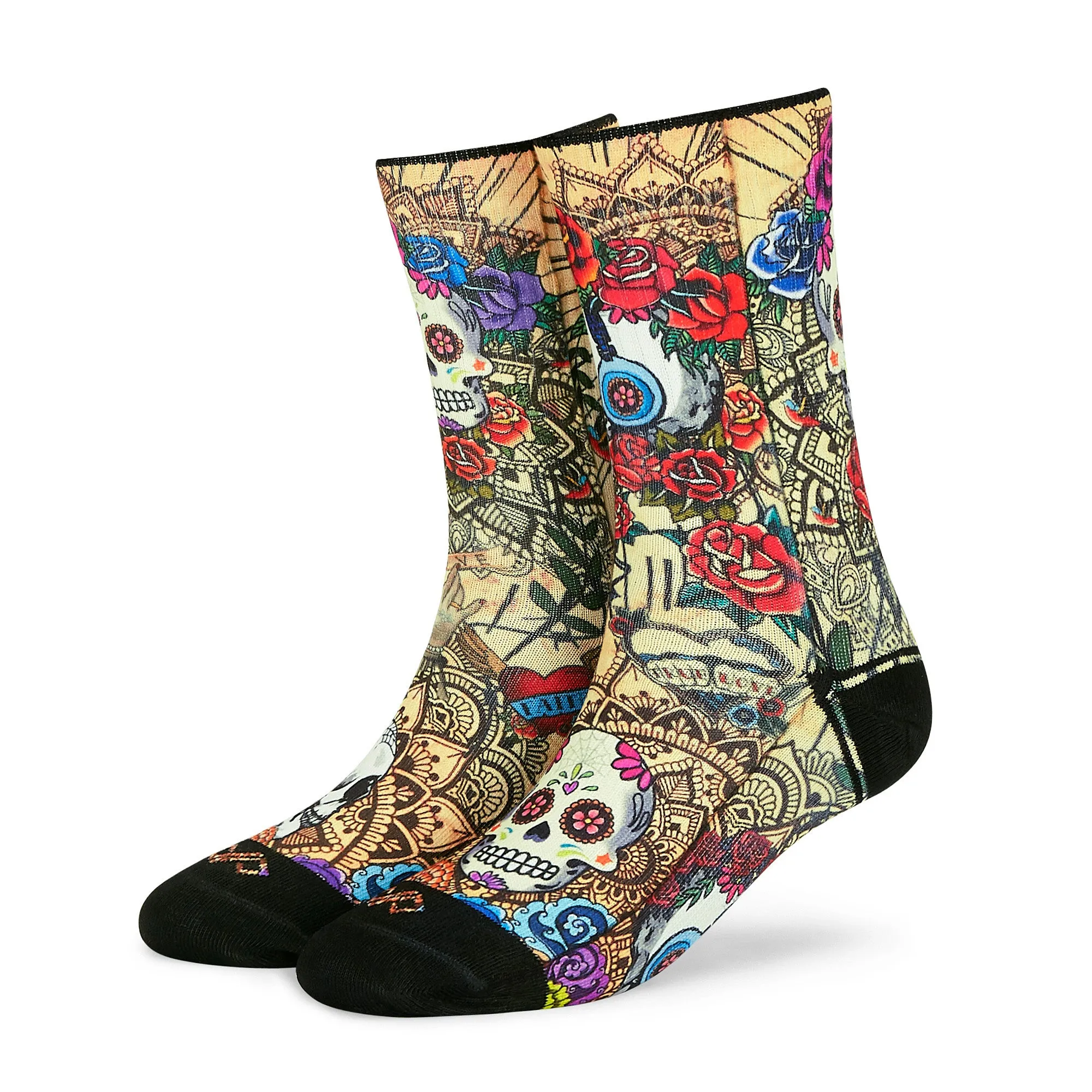 Skulls & Roses Unisex Crew Length Socks