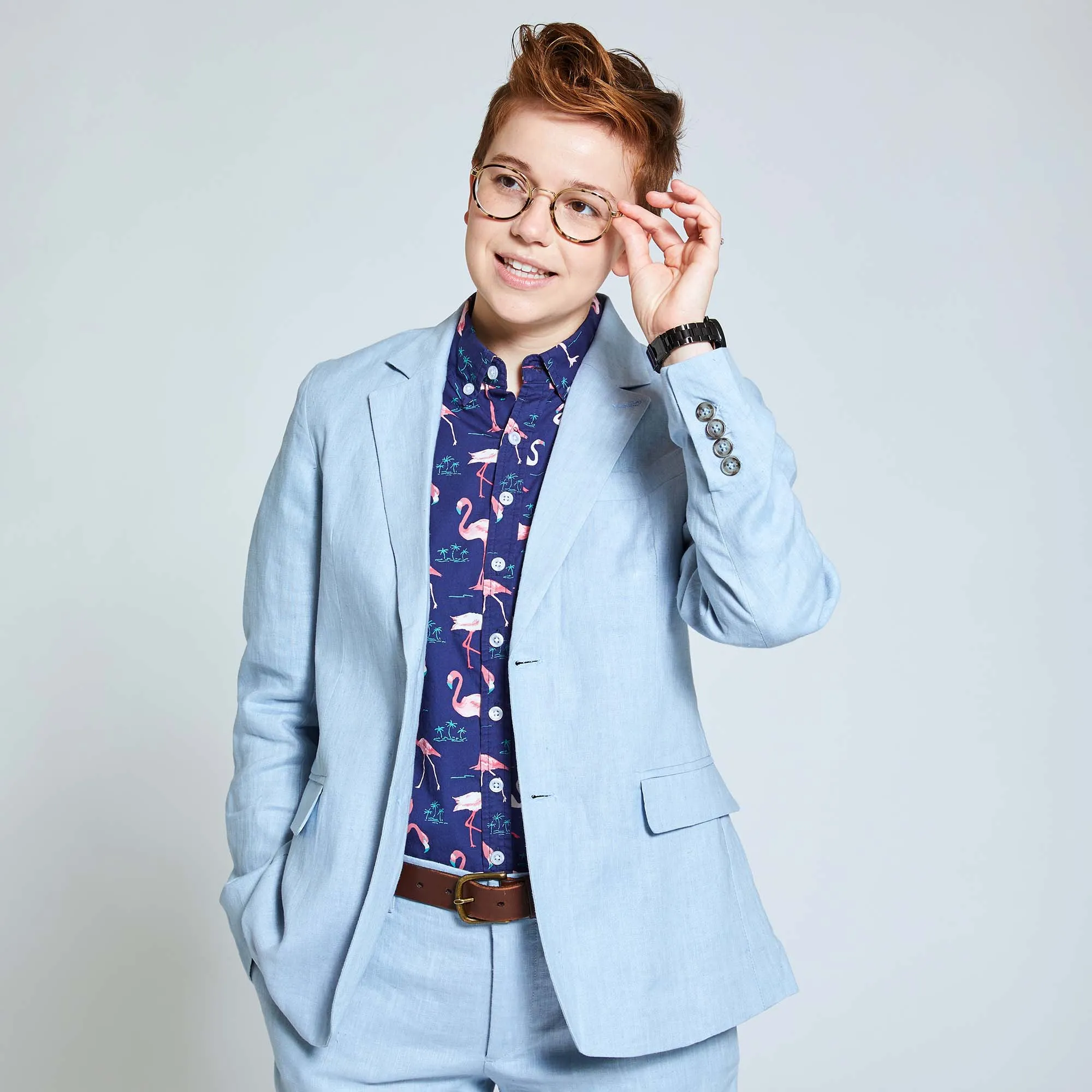 Sky Blue Linen Blazer