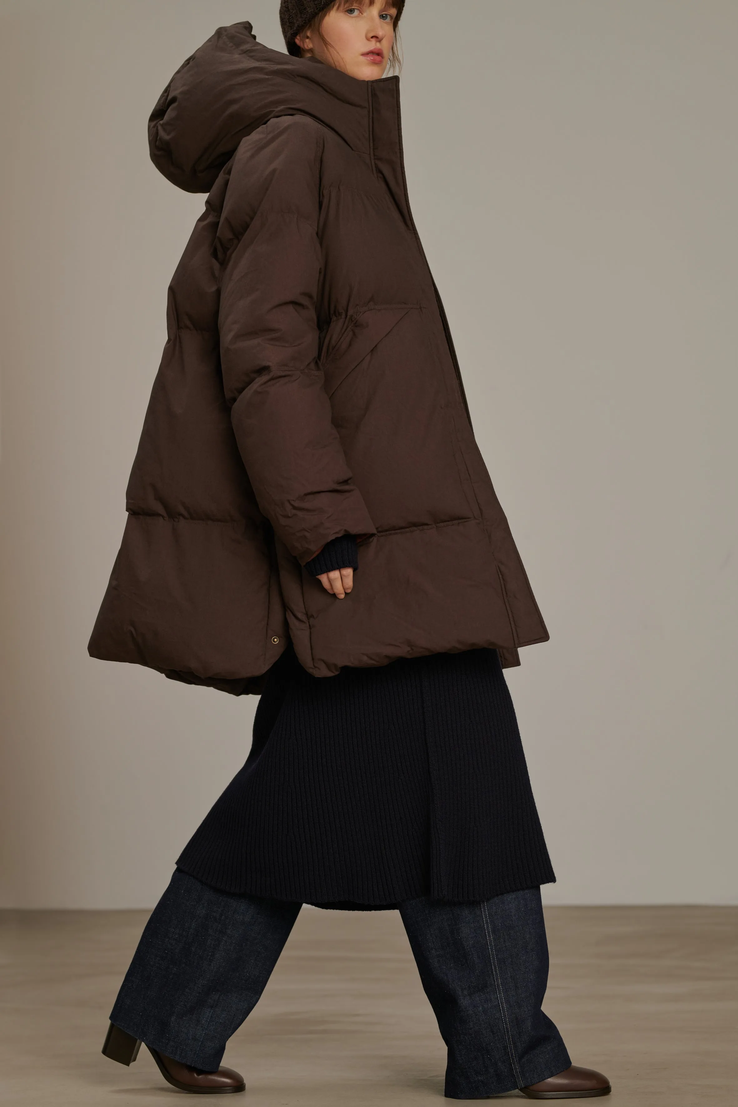 STORM BROWN PUFFER JACKET