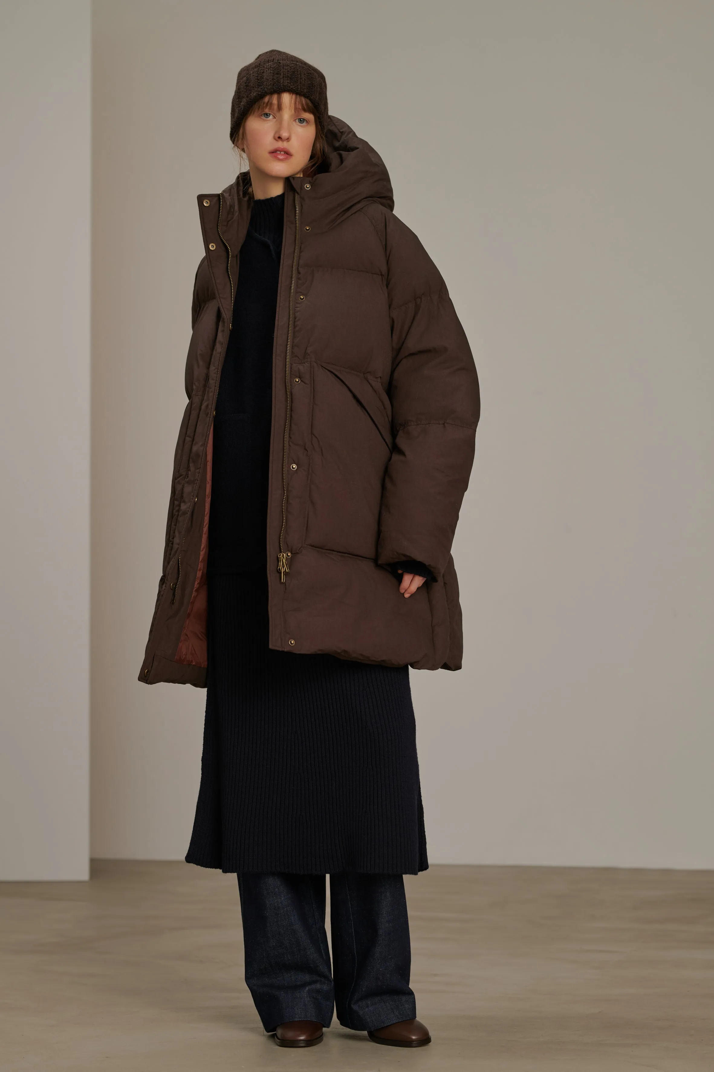 STORM BROWN PUFFER JACKET