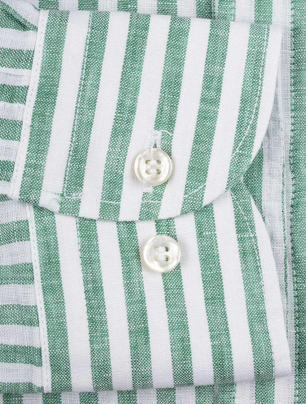 Stripe Linen Shirt Green