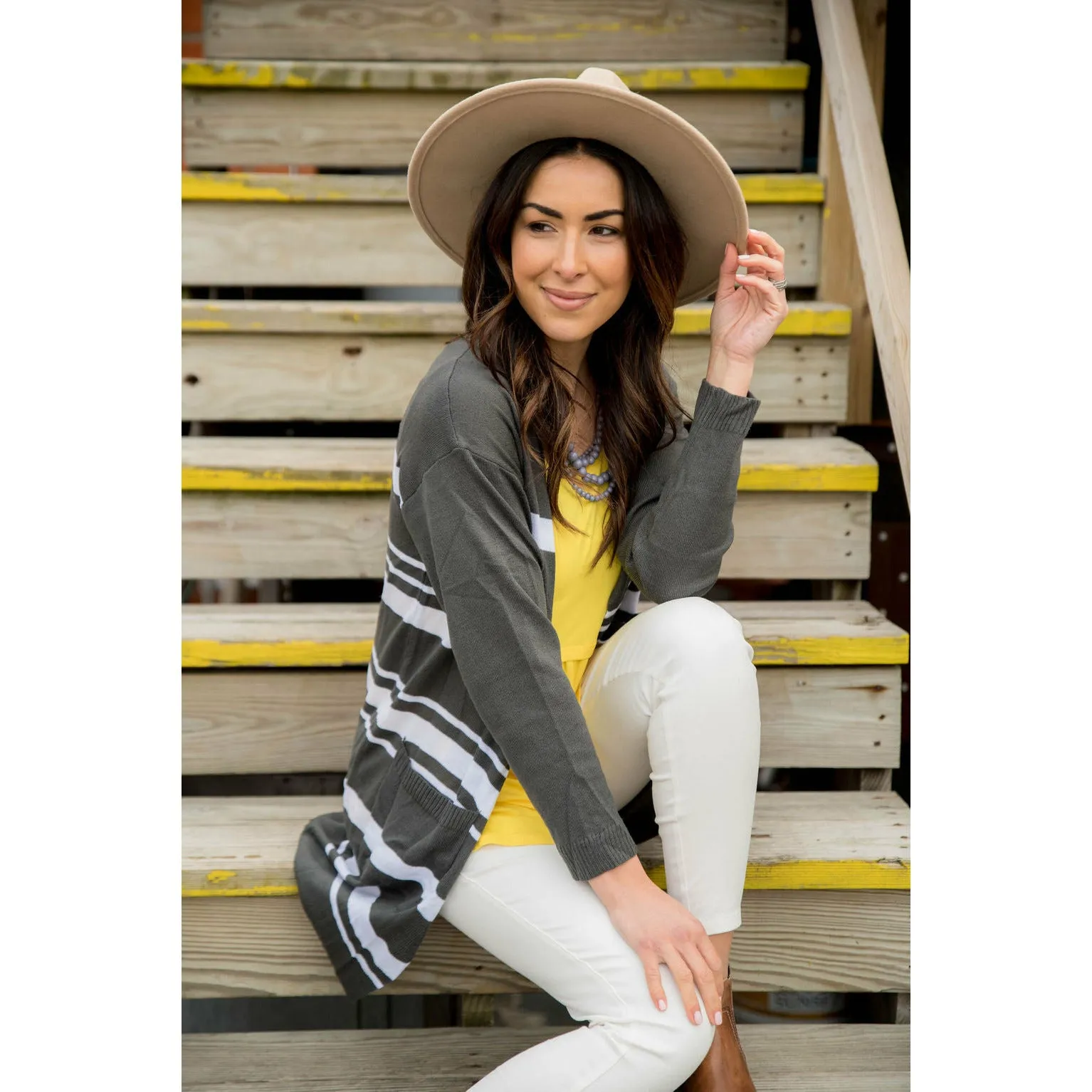 Striped Tunic Cardigan