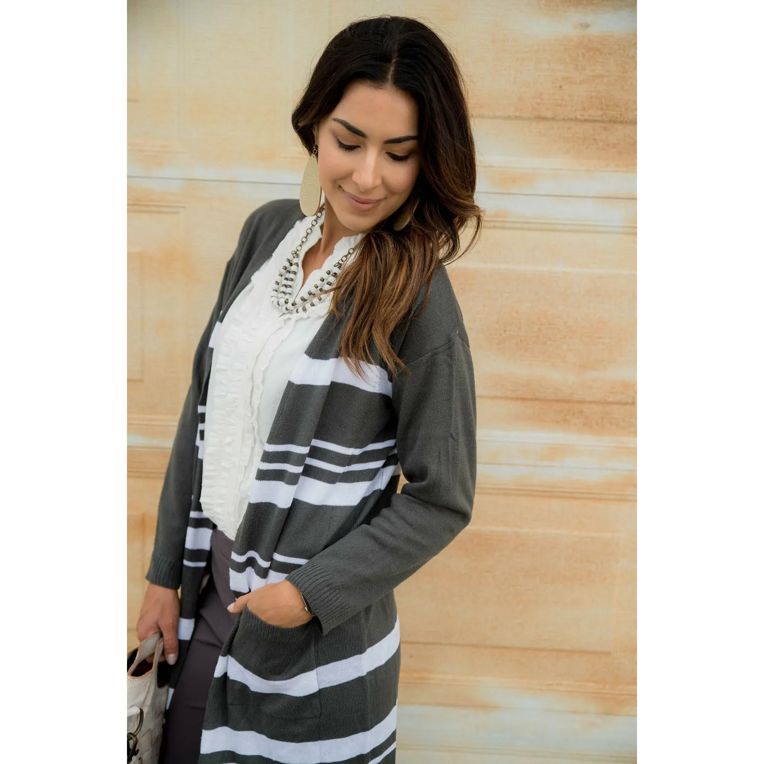 Striped Tunic Cardigan