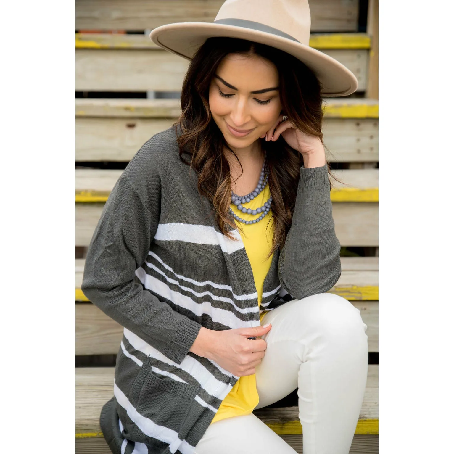 Striped Tunic Cardigan