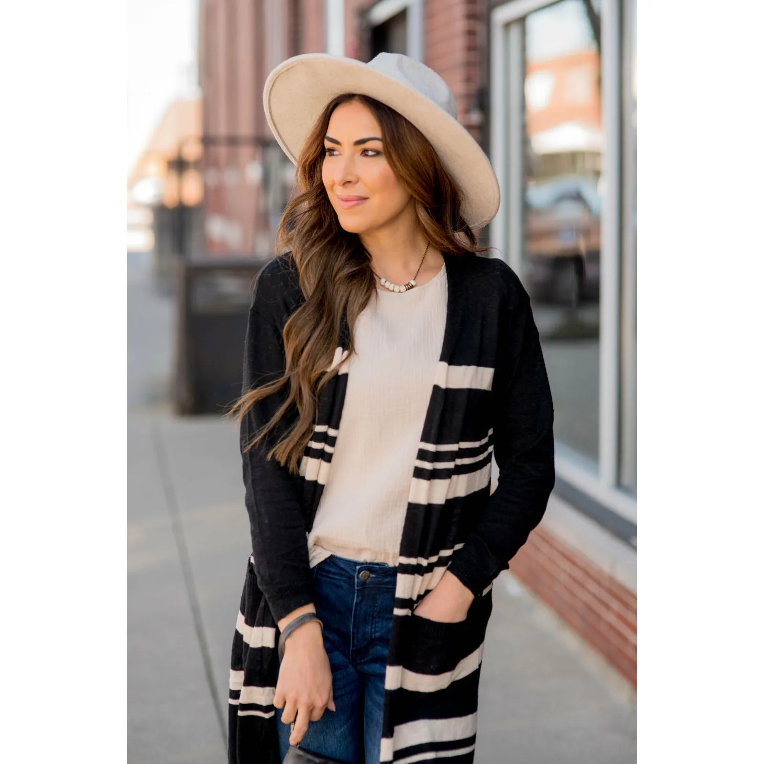 Striped Tunic Cardigan