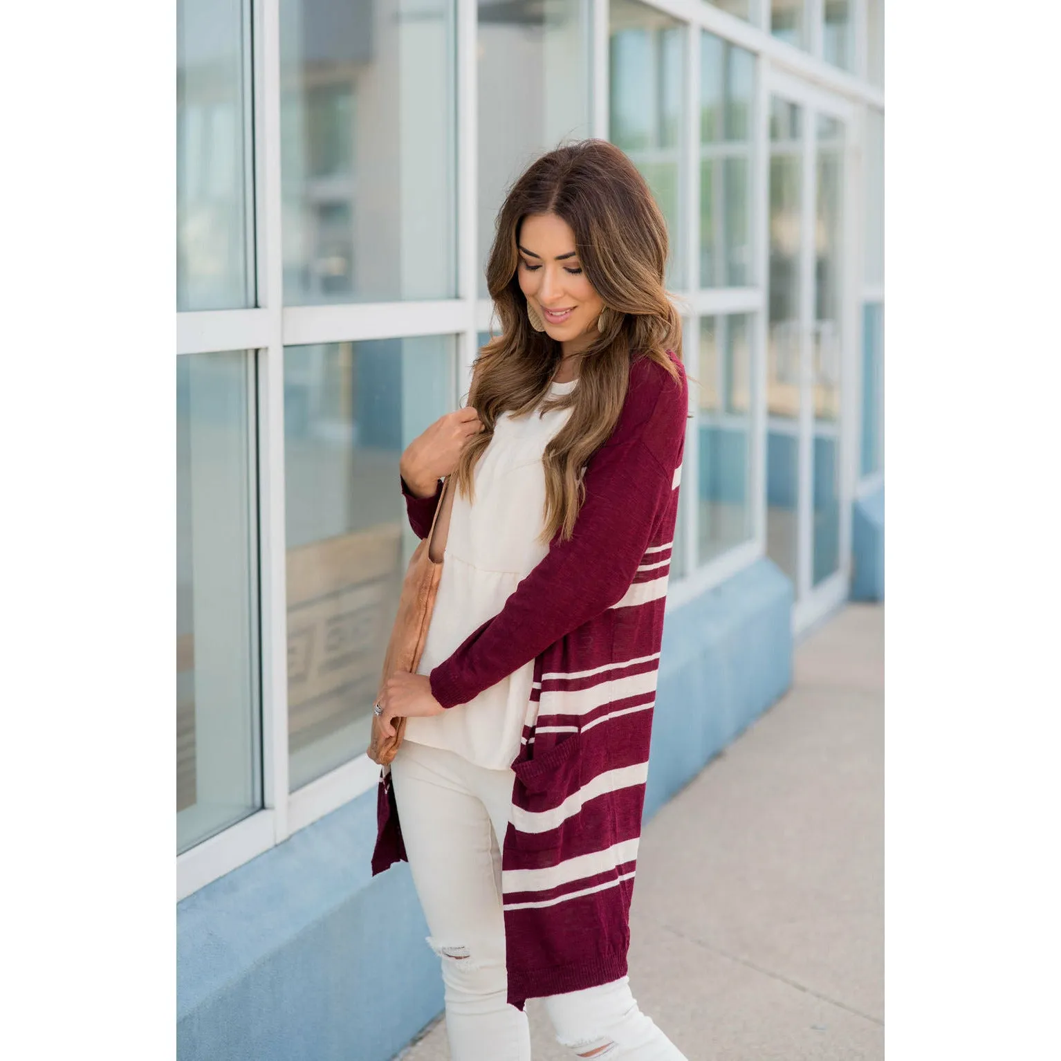 Striped Tunic Cardigan