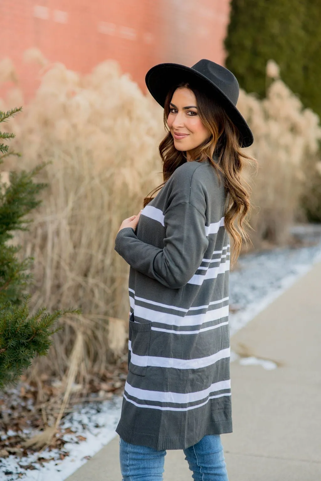 Striped Tunic Cardigan