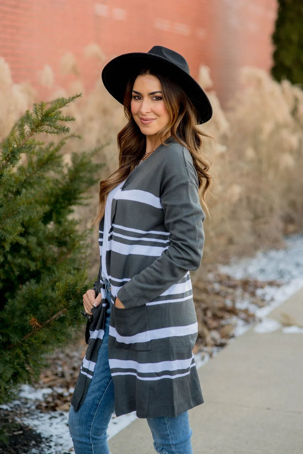 Striped Tunic Cardigan