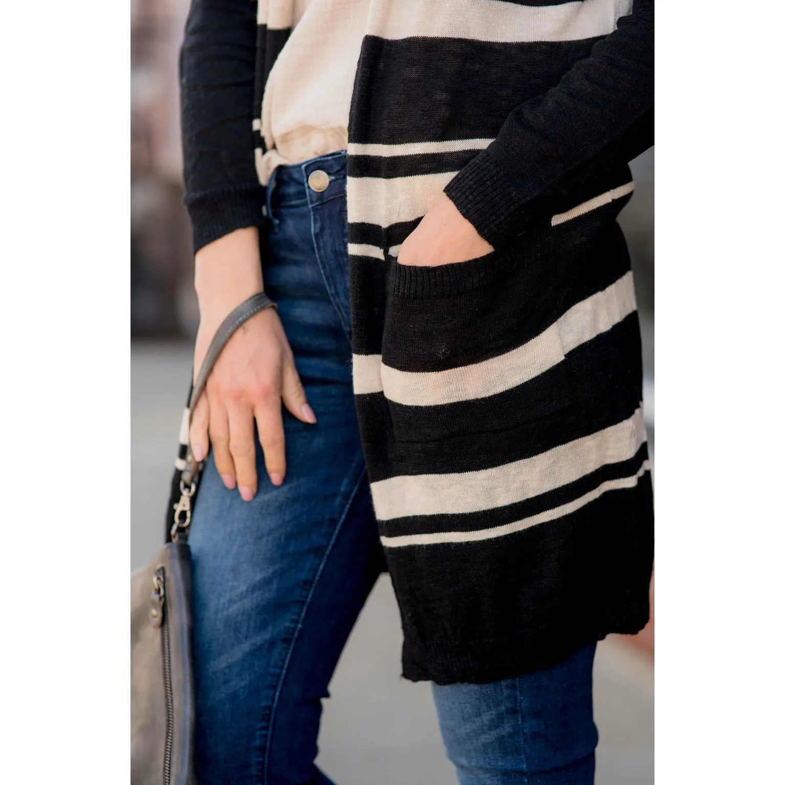 Striped Tunic Cardigan