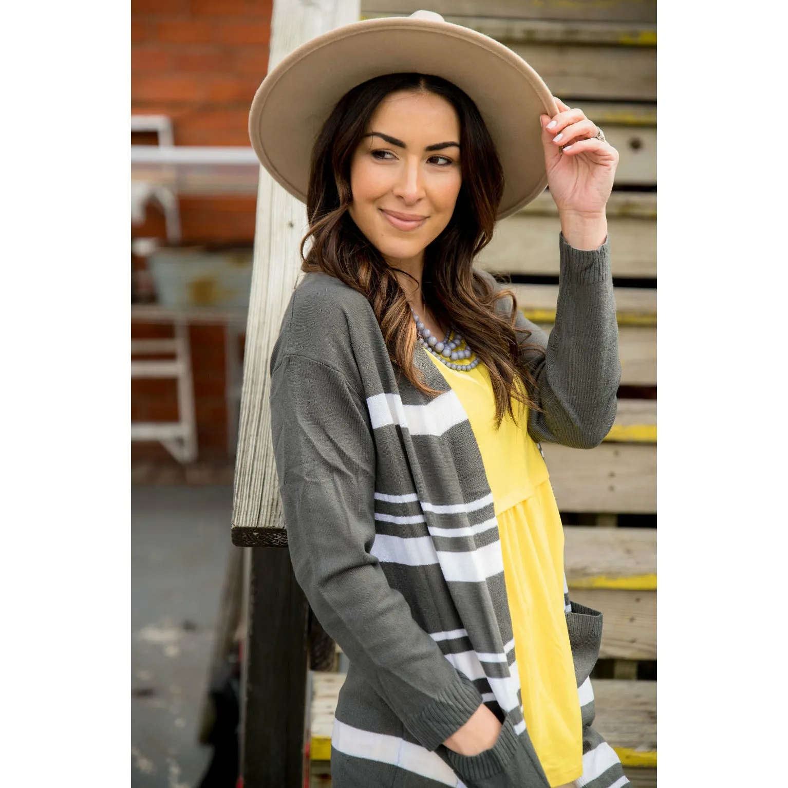 Striped Tunic Cardigan