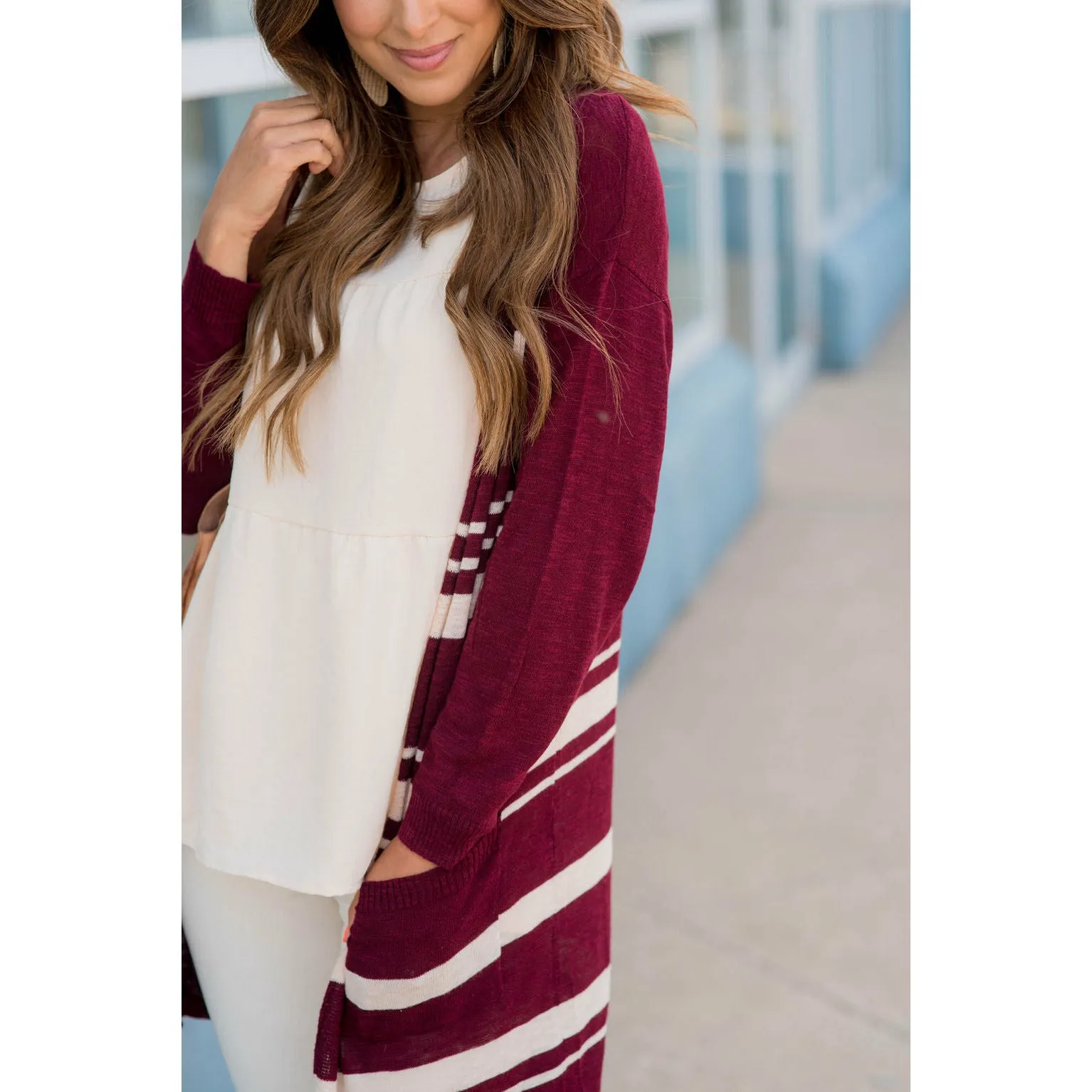 Striped Tunic Cardigan