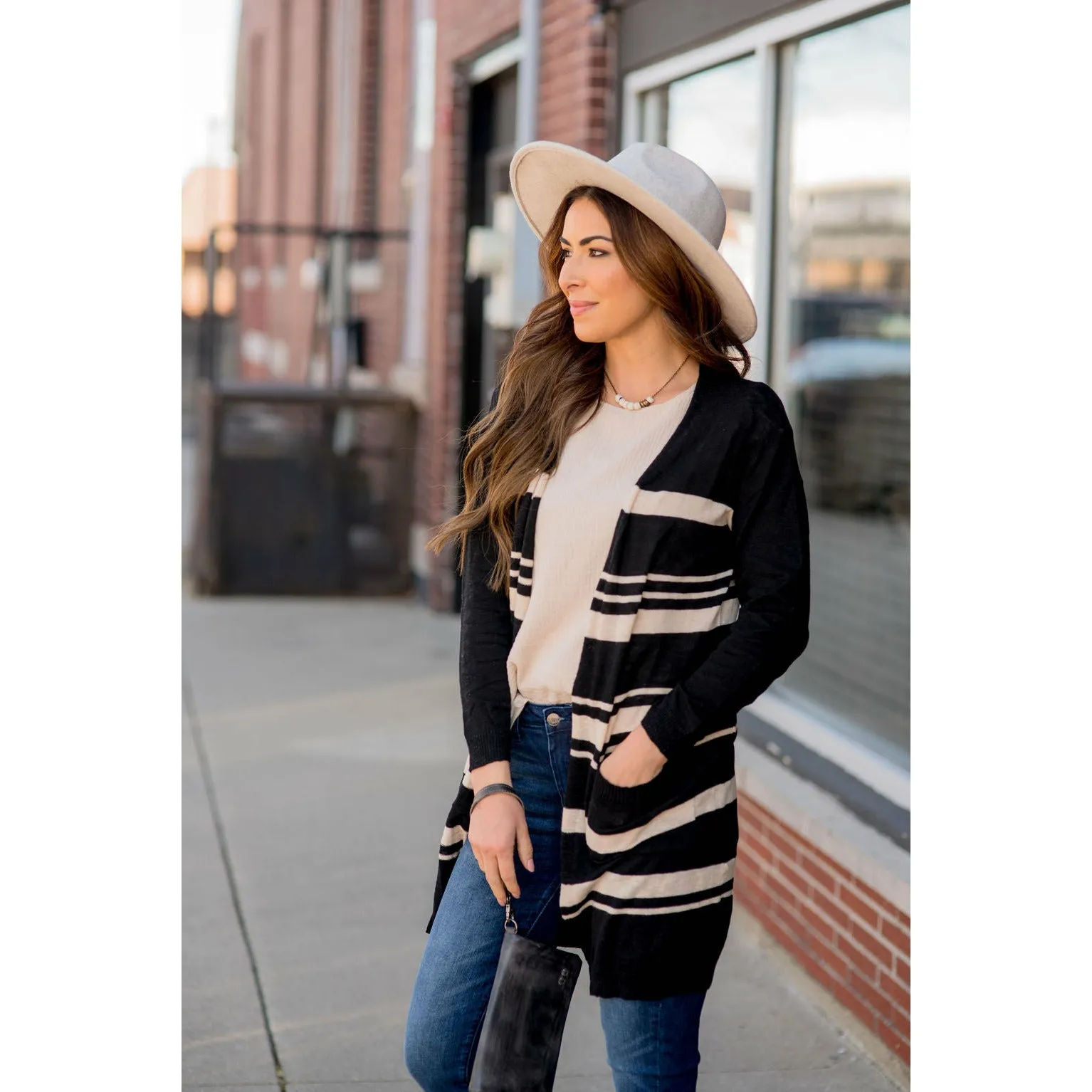 Striped Tunic Cardigan