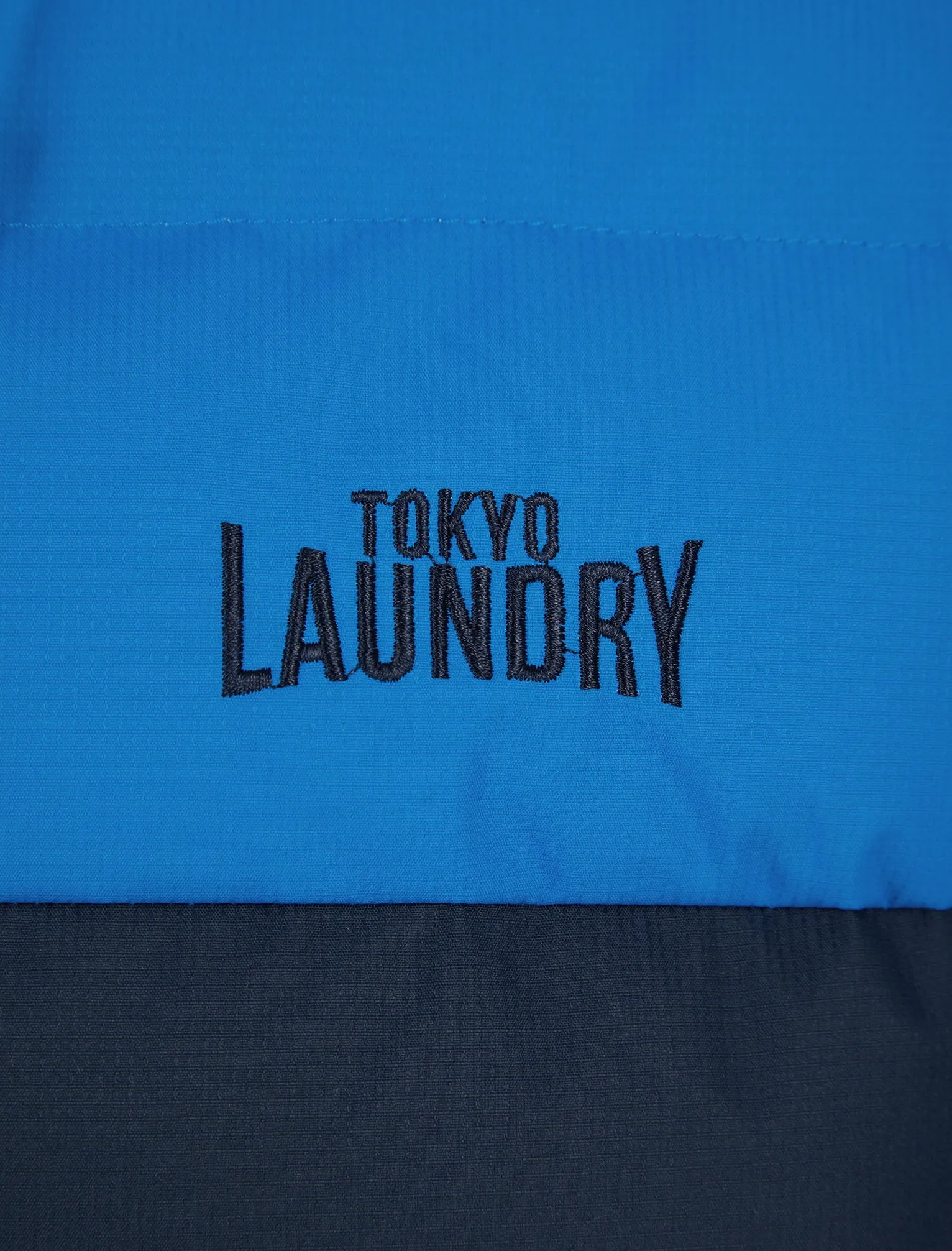 Taichi Micro-Fleece Lined Quilted Puffer Jacket with Hood in Daphne Mid Blue - Tokyo Laundry