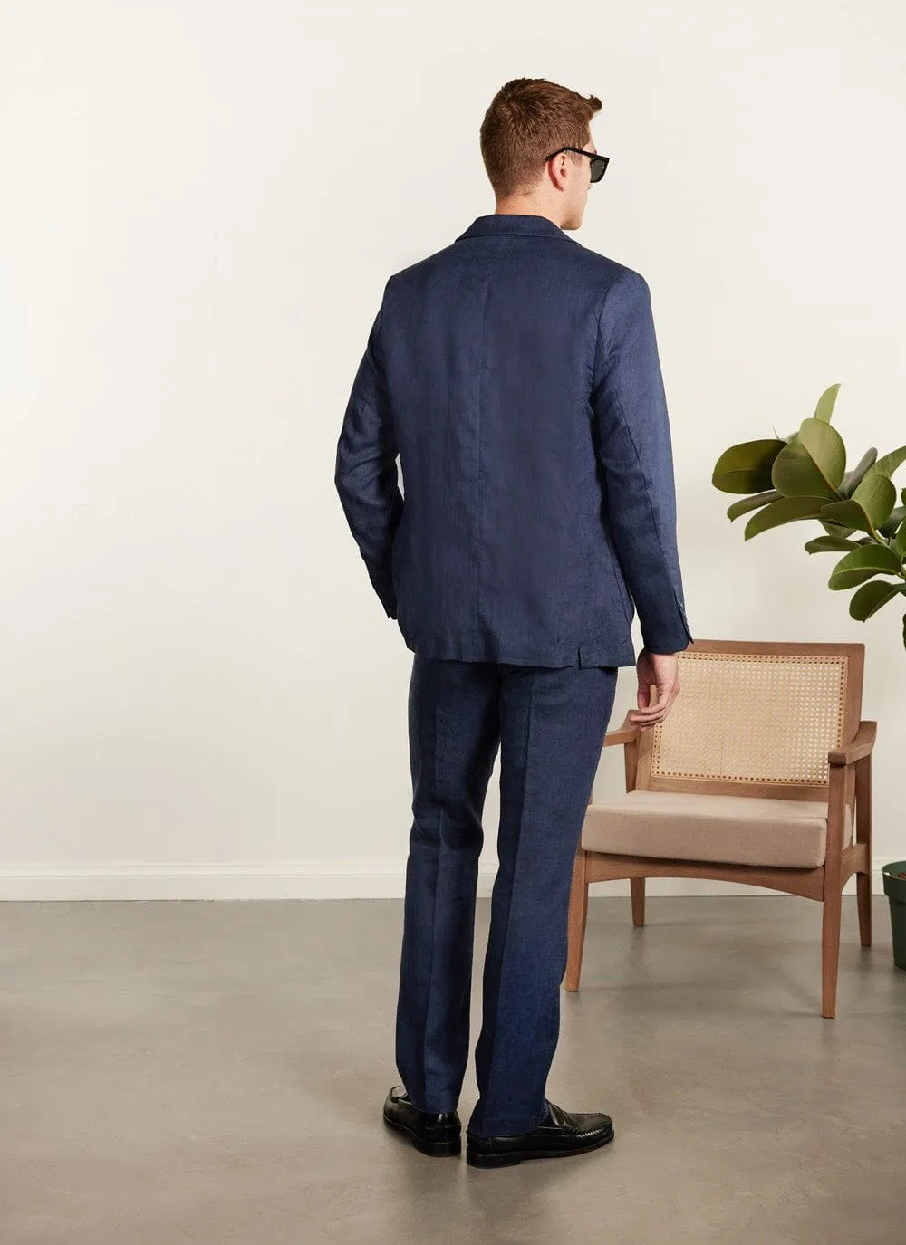 Tailored Linen Blazer | Royal Blue