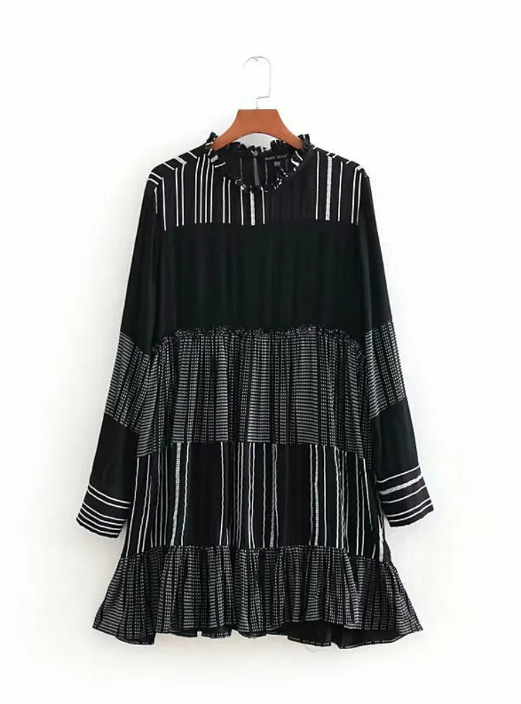 TastyHottie - Women Casual Stripes Tunic Mini Long Sleeve Dress