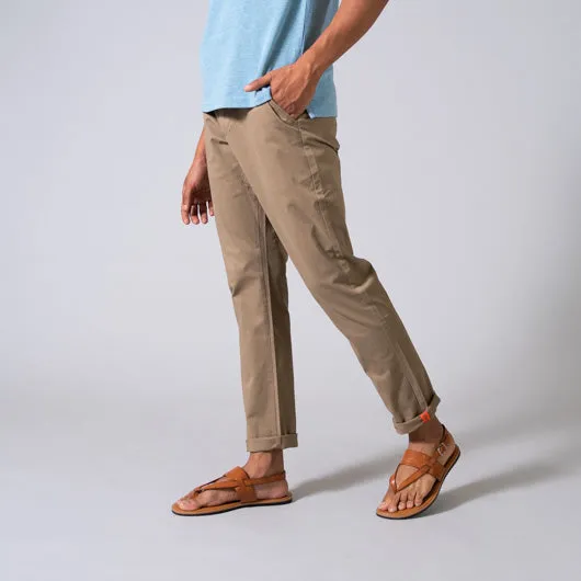 Tawny Birch Beige Cotton Lycra Stretch Chinos