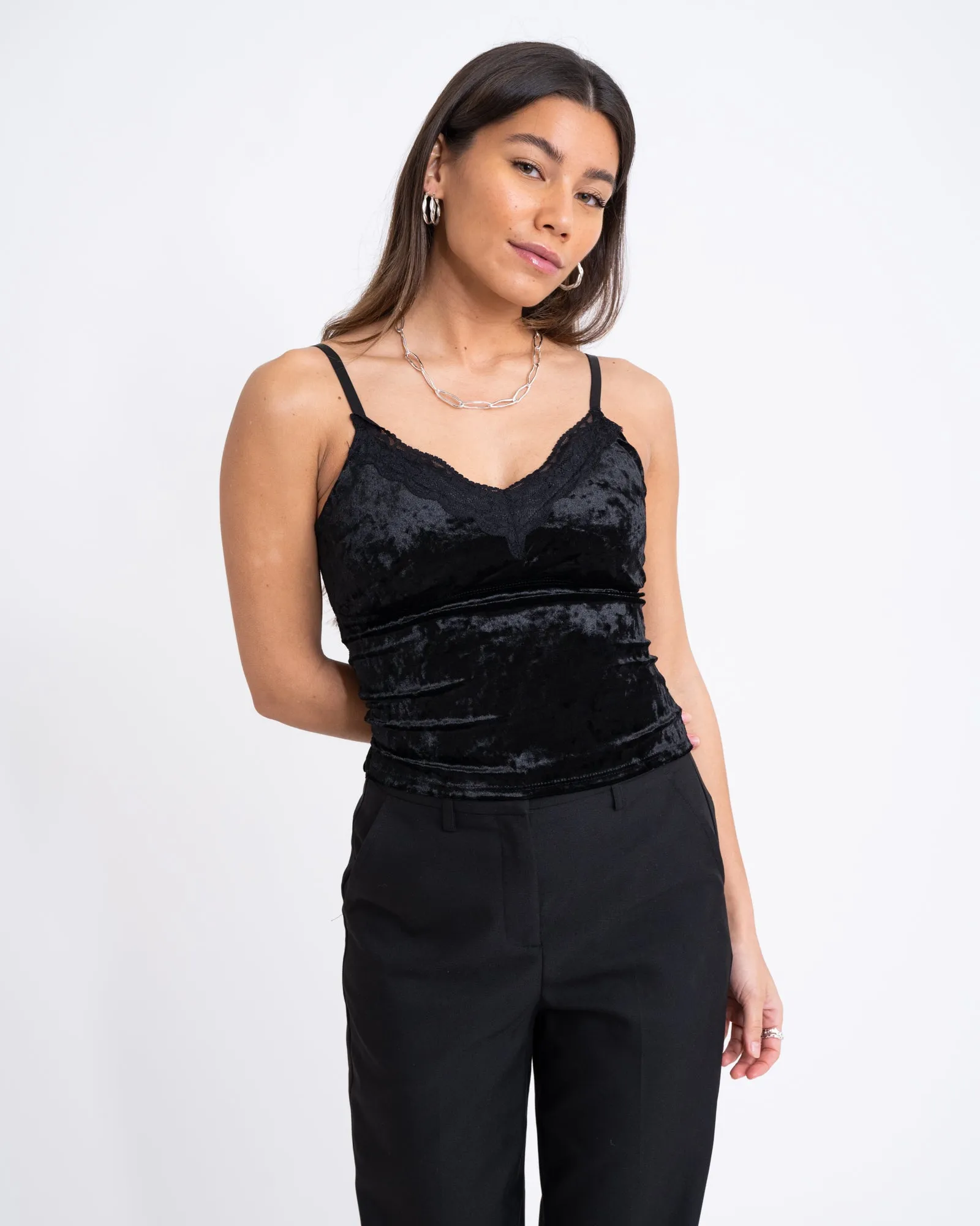 TILTIL Velly Velvet Top Lace Black