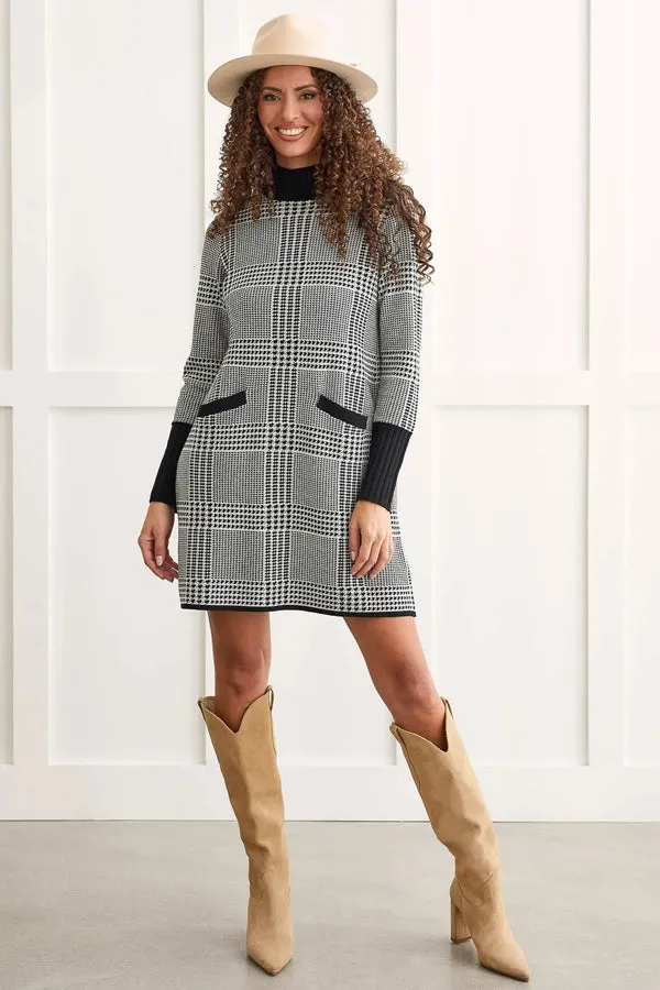 Tribal Mock Neck Sweater Dress