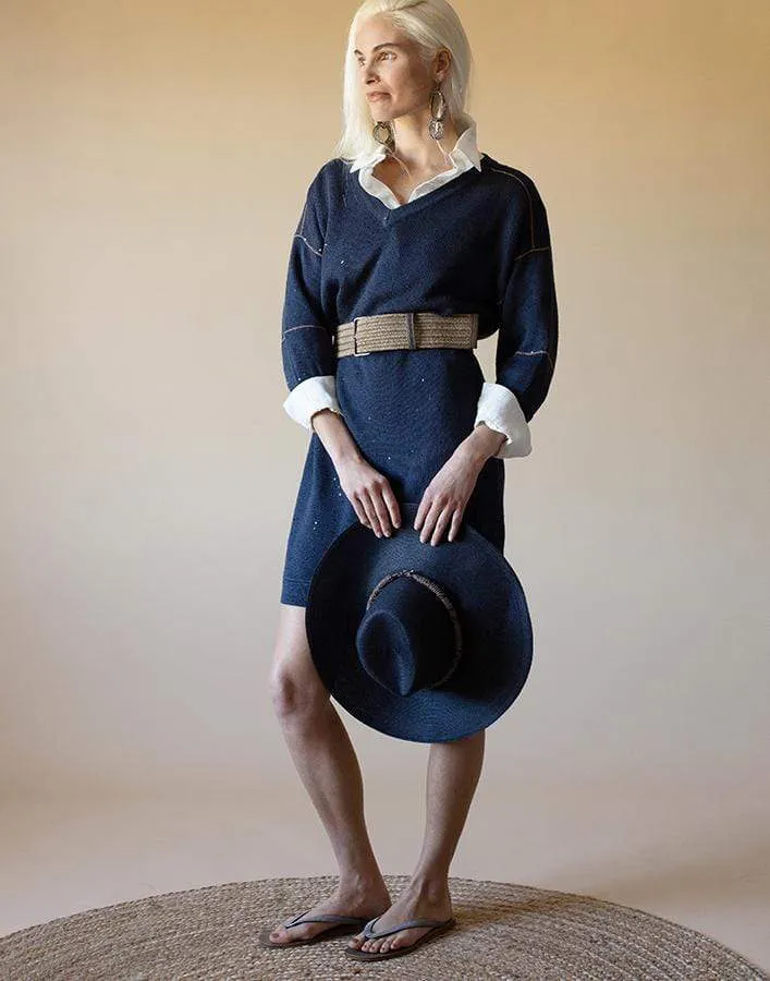 V-Neck Paillette Sweater Dress