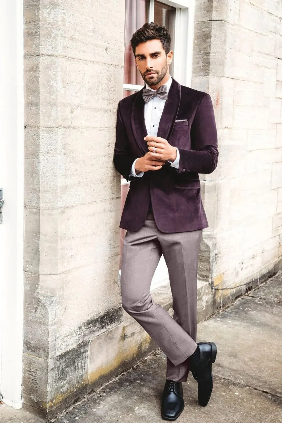 Velvet Blazer - Mens Blazer - Dinner Jacket "Venice" Aubergine Velvet Dinner Jacket - Separates