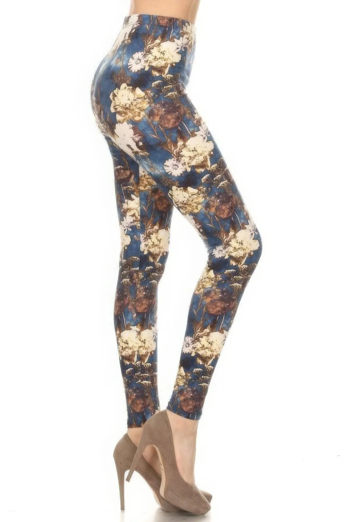 Vibrant Floral High-Waisted Leggings - Comfortably Stylish