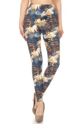 Vibrant Floral High-Waisted Leggings - Comfortably Stylish