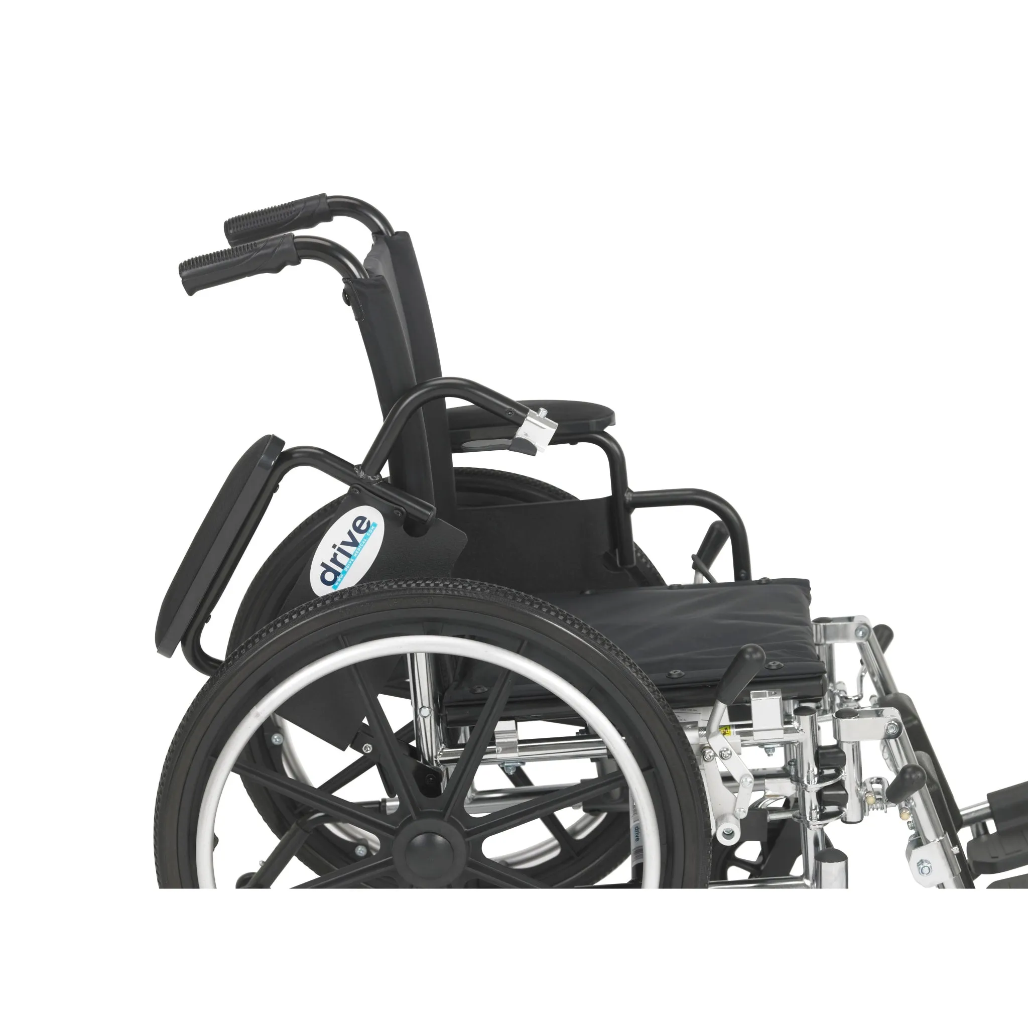 Viper Wheelchair with Flip Back Removable Arms, Desk Arms, Elevating Leg Rests, 14" Seat