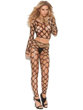 Vivace EM-8737 Diamond net long sleeve cami top and matching leggings