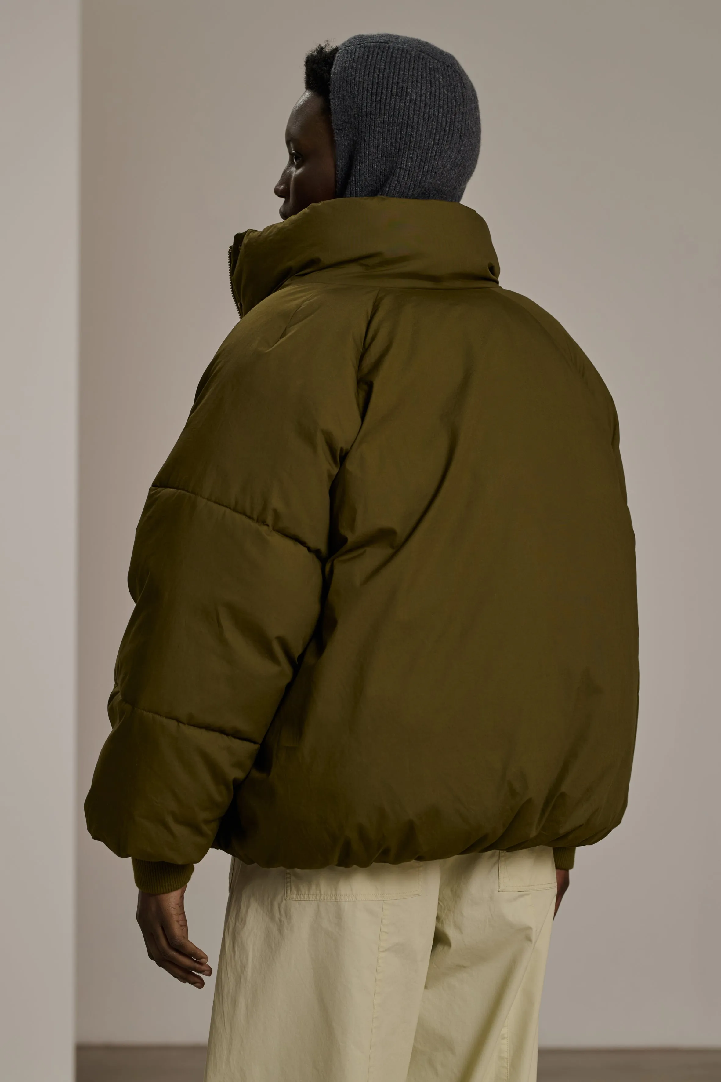 WING KHAKI PUFFER JACKET