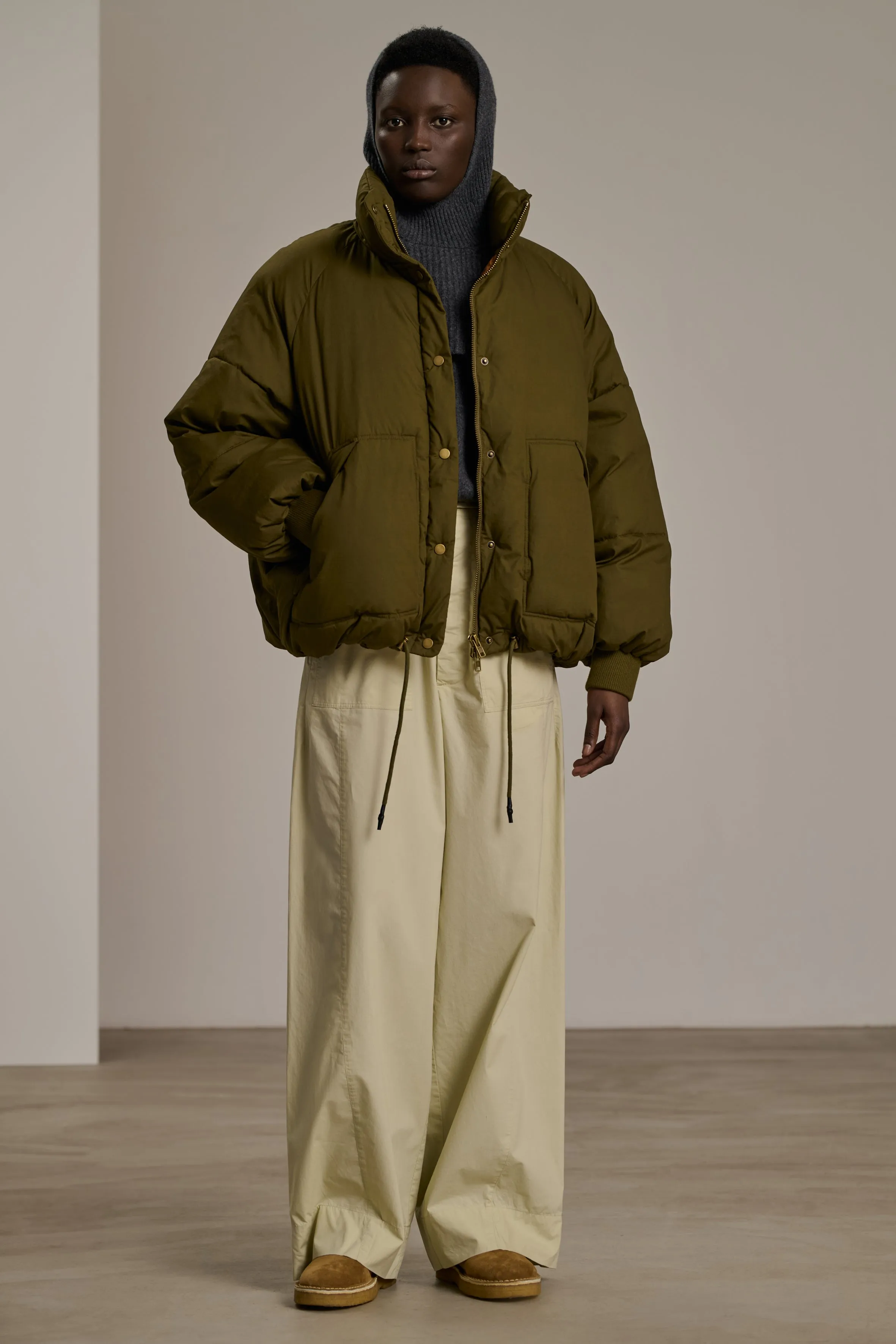 WING KHAKI PUFFER JACKET