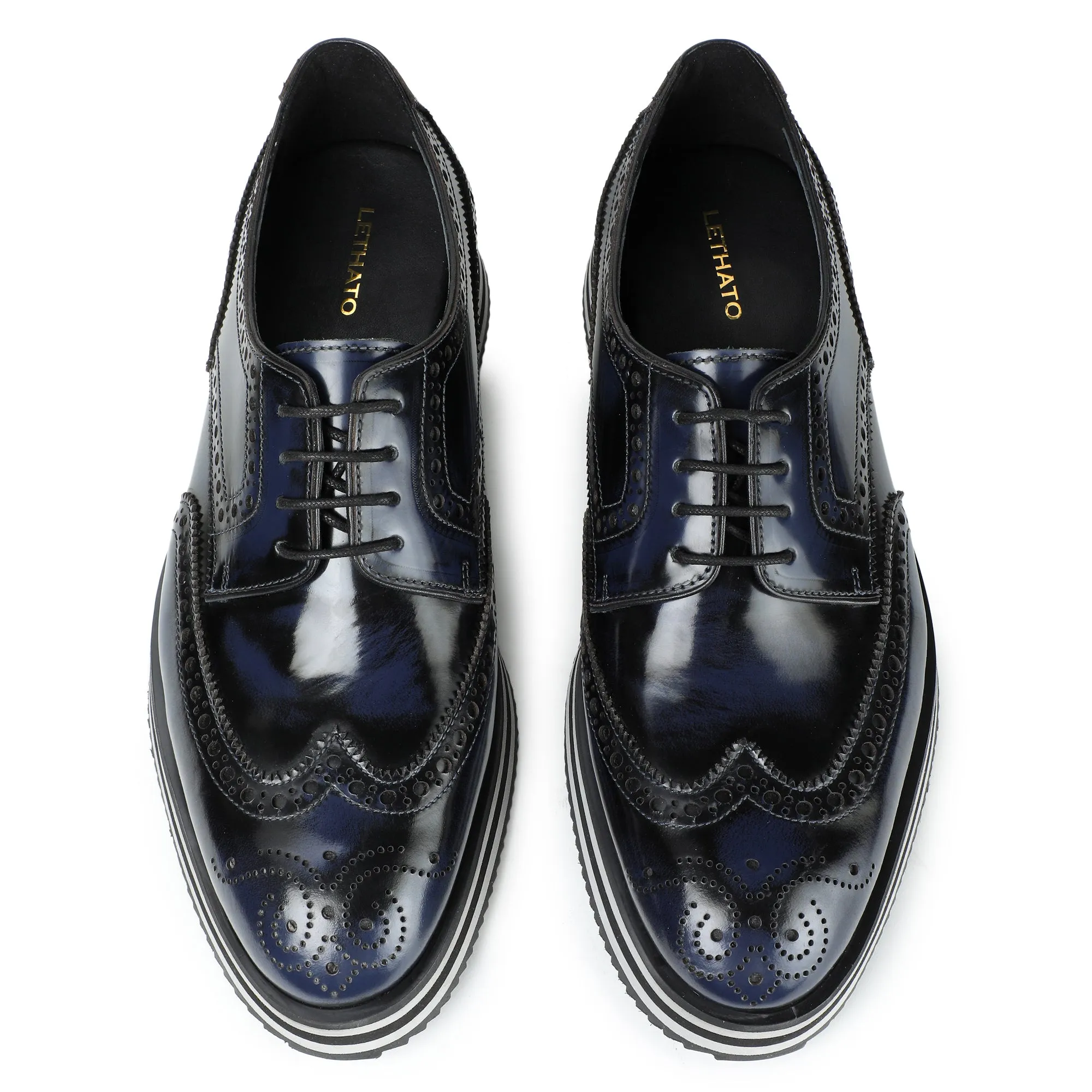 Wingtip Sneakers- Brush Off Navy