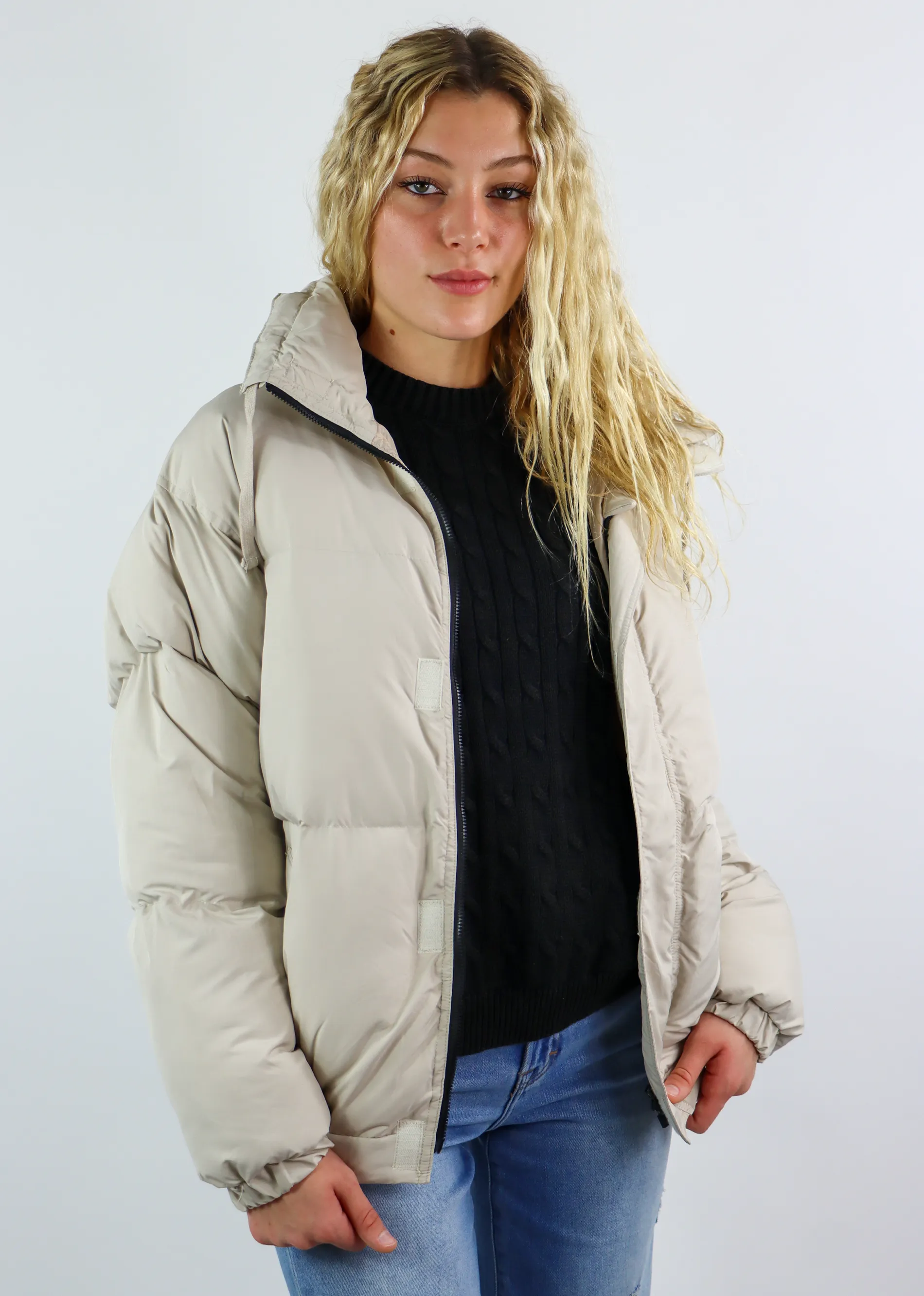 Woman Like Me Puffer Jacket ★ Beige