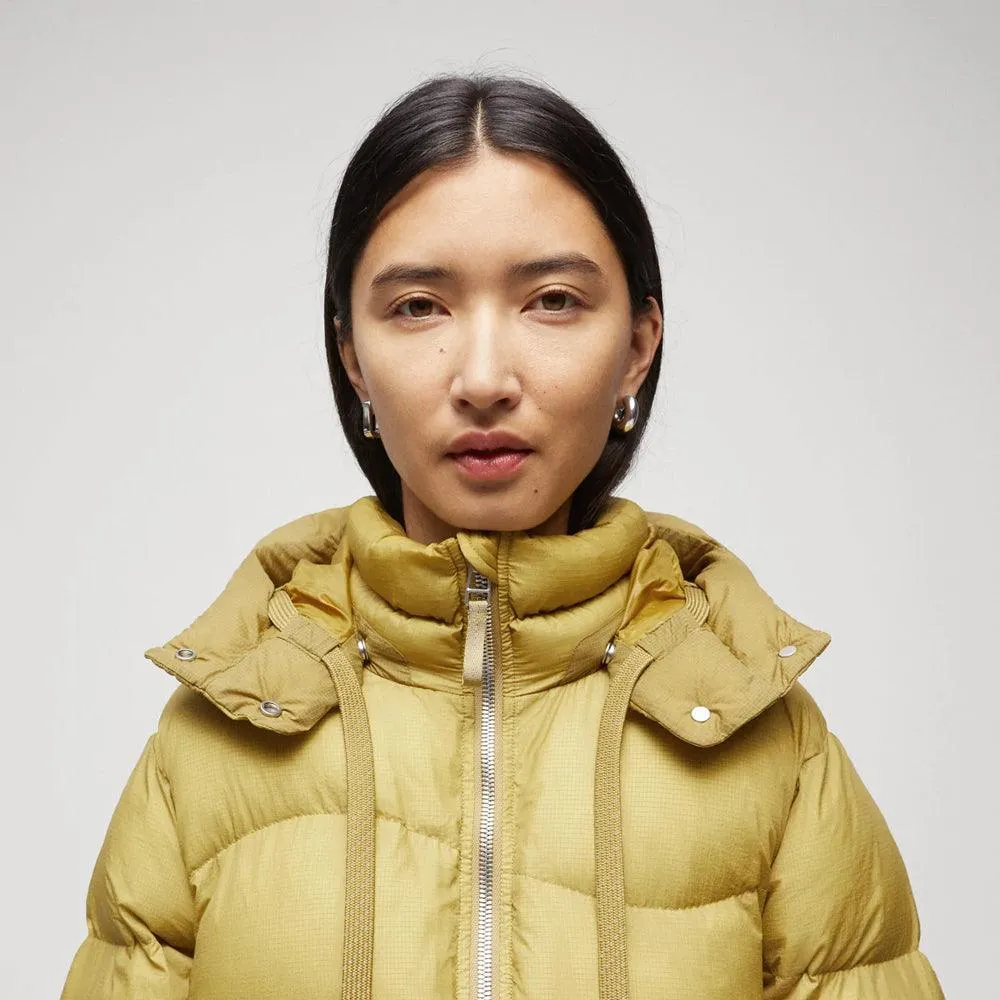 Women's Simple Yellow Puffer Jacket