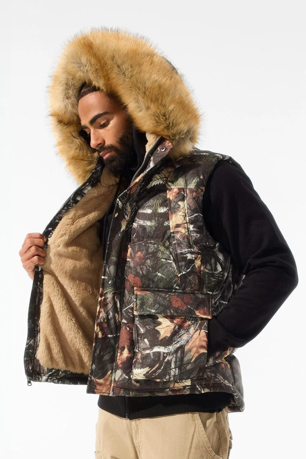 Yukon Fur Lined Puffer Vest (Real Tree)