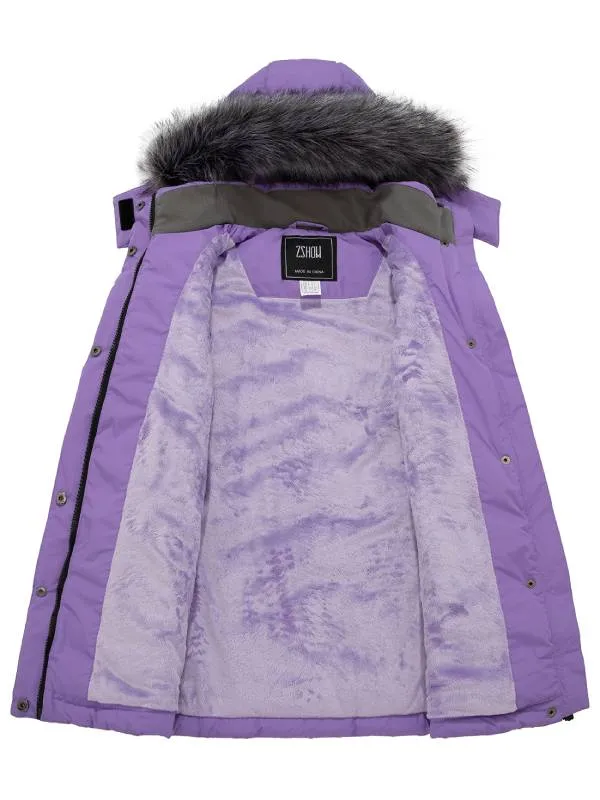 ZSHOW Girls' Winter Coat Water Resistant Long Parka