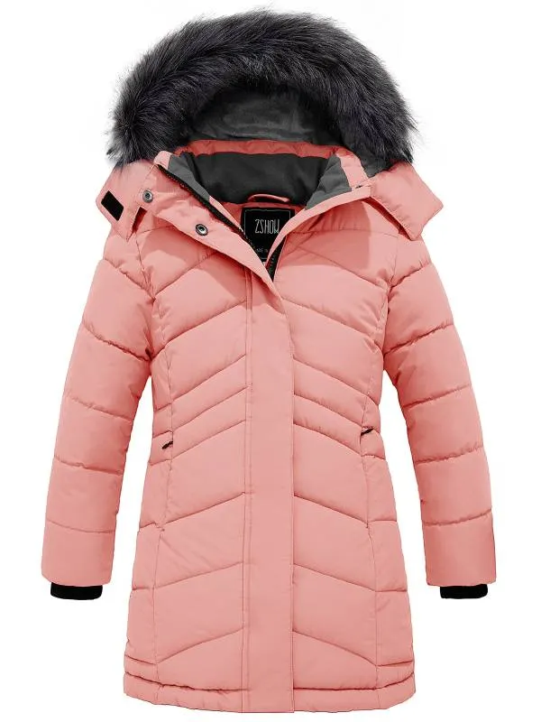 ZSHOW Girls' Winter Coat Water Resistant Long Parka